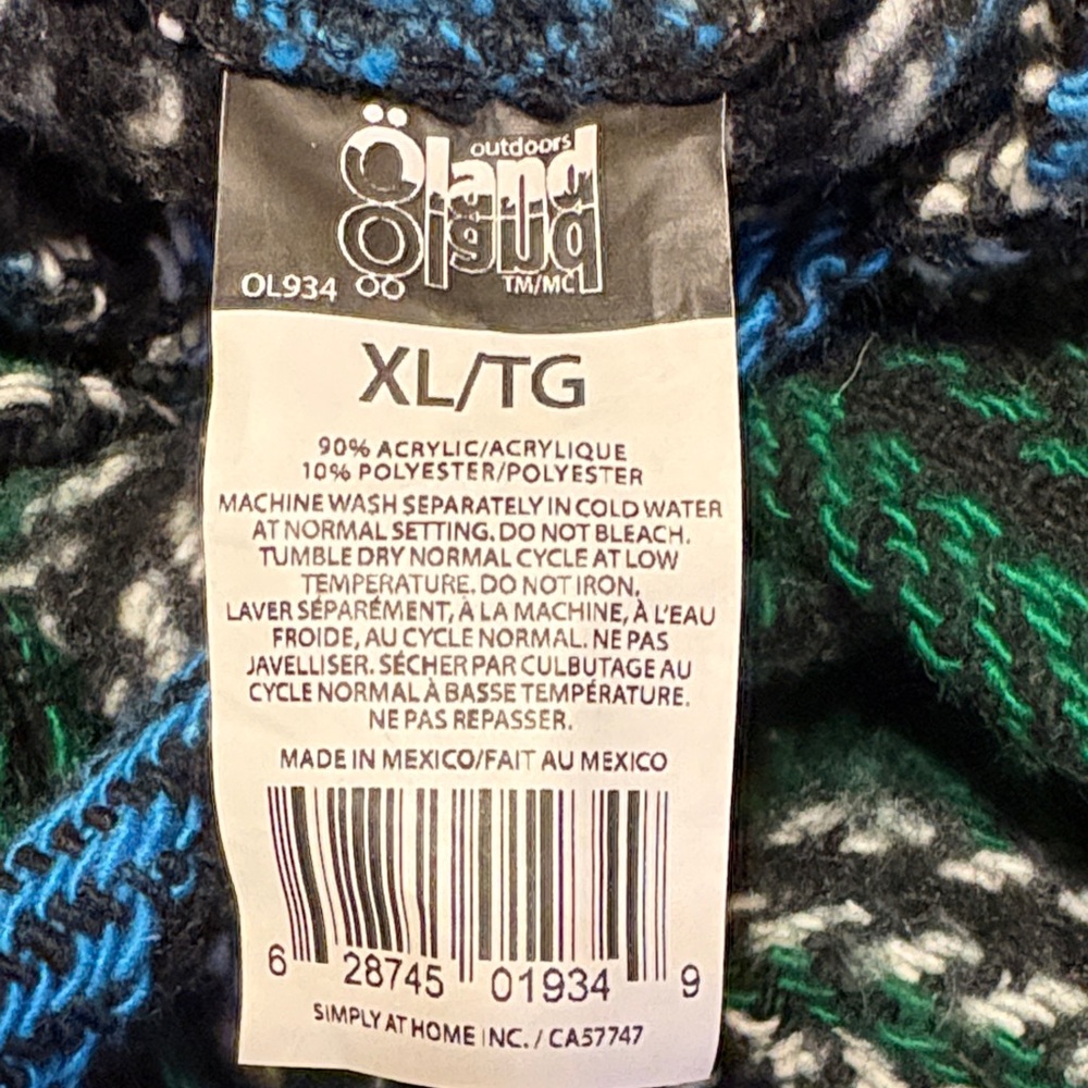 Mexican Woven Baja- Rug Hoodie Black Green & white Striped Baja Hoodie XL - Picture 10 of 10